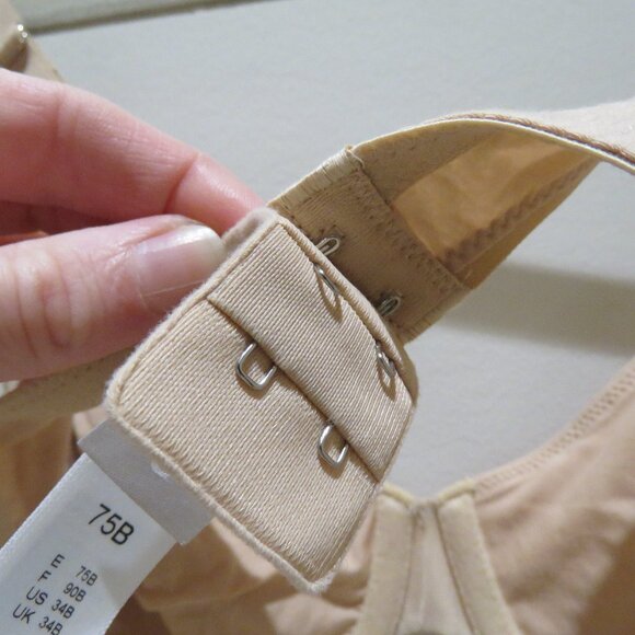 HANRO Cotton Sensation Underwire Bra in Beige Neutral Minimalist - Size 34B - Picture 13 of 14